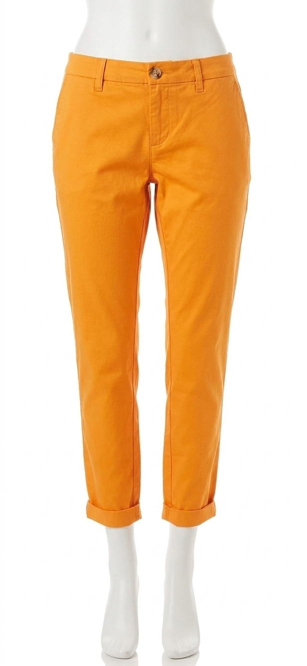 NEW TOMMY HILFIGER women's rolled hem straight leg pant in sunflower